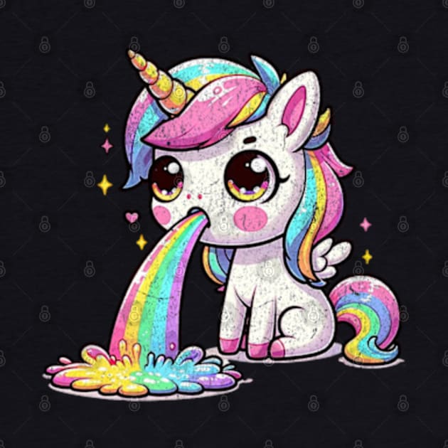 Kawaii Unicorn Vomiting a Rainbow Pastel Goth Funny by Lavender Celeste